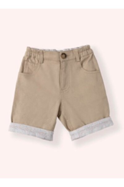 Panço Baby Girl Elastic Waist Button Closure Side Pockets Foldable Leg Shorts...