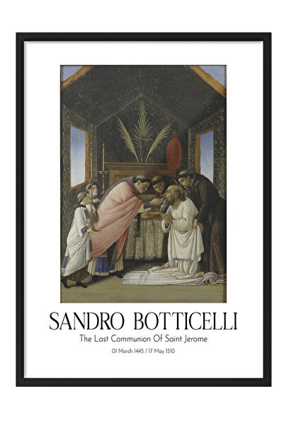 Postifull Sandro Botičeli - Poslednja pričest Svetog Jeronima, slika u crnom ...