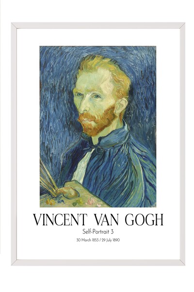 Postifull Vinsent van Gog - Autoportret 3, slika u belom okviru, umetnička se...