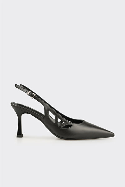 Elle Shoes Siyah Deri Kadın Klasik Ayakkabı