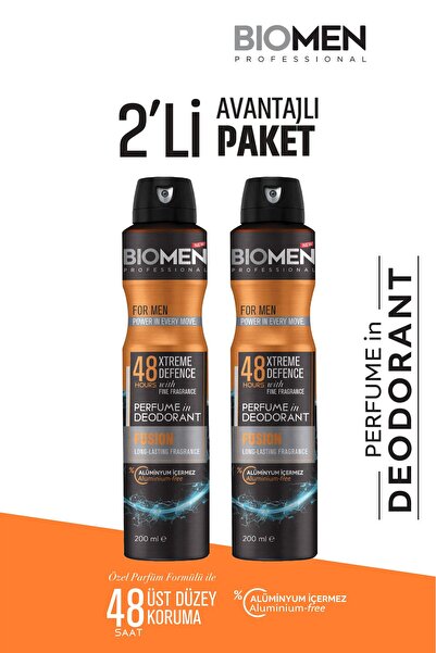 Biomen Perfume in Deodorant For Men Fusion2x200 ml