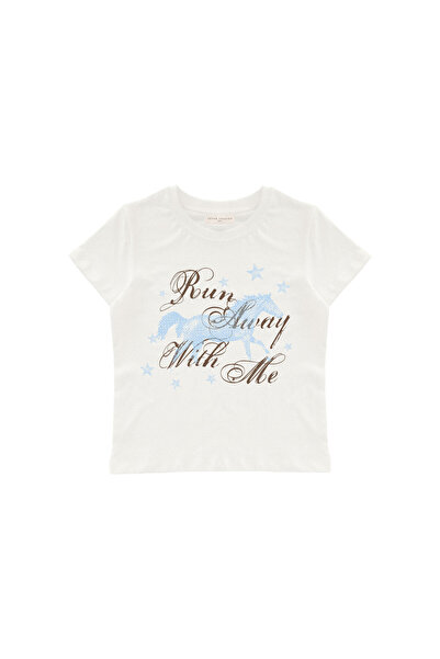 lethestudios Romantic Disaster Baskılı Baby Tee Crop Top