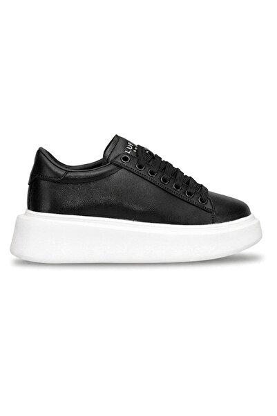 Lufian 121230109 Grace Deri Unisex Sneaker Ayakkabı SİYAH-BEYAZ