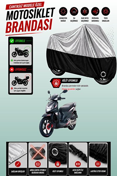Cemku Twin غطاء محرك متوافق مع SYM Symphony SR 125 باللون الرمادي من الأعلى و...