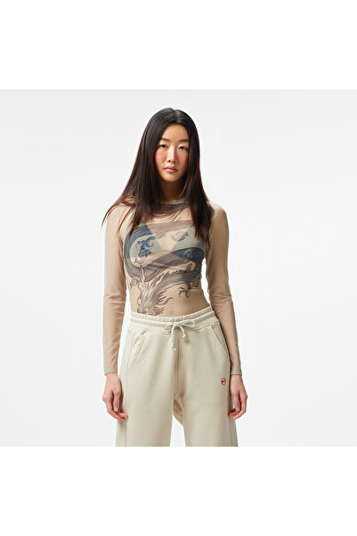 United4 UNITED4 Kadın Krem Bodysuit
