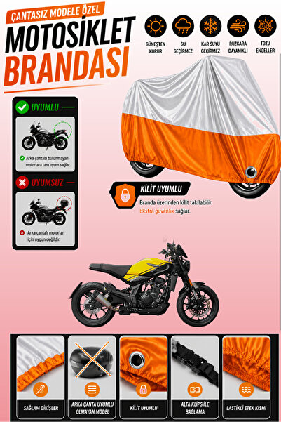 Cemku Twin غطاء محرك متوافق مع Yuki C5 ZR250 باللون الرمادي من الأعلى والبرتق...
