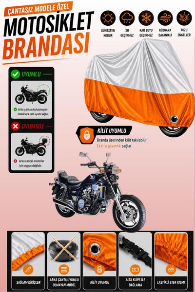 Cemku Twin Top Gray - Bottom Orange Honda Vf 1100 Magna Compatible Engine Cov...