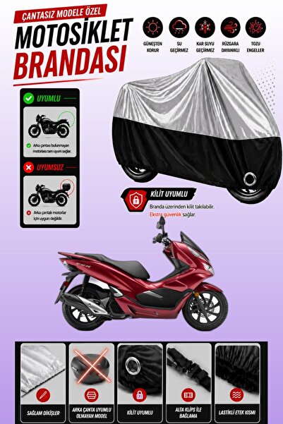 Cemku Twin غطاء محرك متوافق مع هوندا PCX125 باللون الرمادي من الأعلى والأسود ...