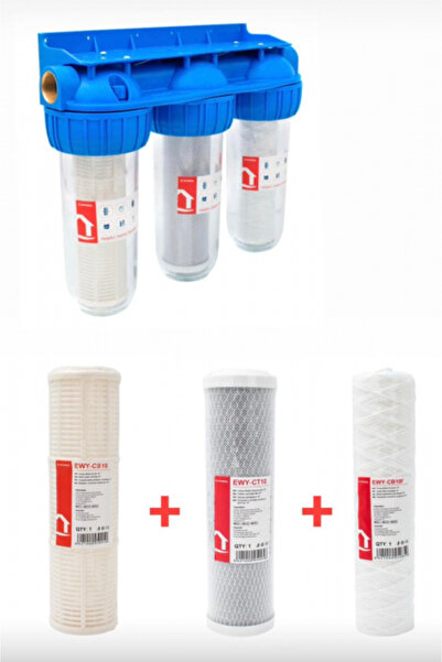 Ermetiq Triple Water Filter Package 3/4'' EWY-3F34/10 + 1 Filter Set