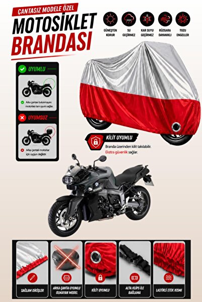Cemku Twin غطاء محرك متوافق مع سيارة BMW K 1300 R باللون الرمادي من الأعلى وا...