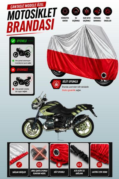 Cemku Twin غطاء محرك متوافق مع سيارة BMW R 1150 R باللون الرمادي من الأعلى وا...