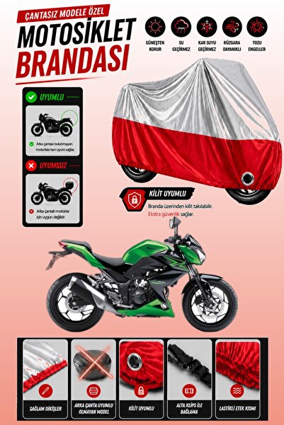 Cemku Twin غطاء محرك متوافق مع كاواساكي Z 300 باللون الرمادي من الأعلى والأحم...
