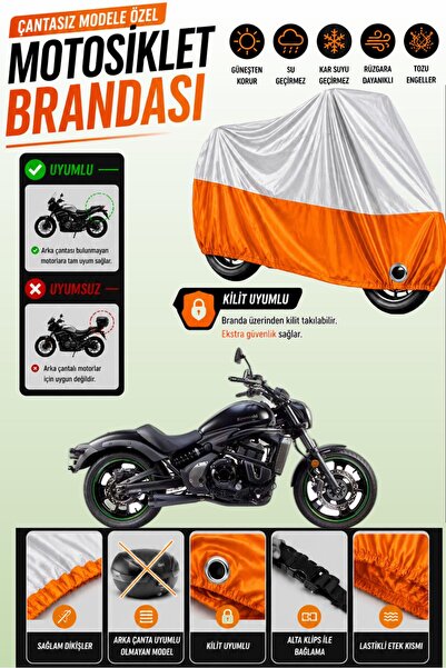 Cemku Twin Top Gray - Bottom Orange Kawasaki Vulcan S Compatible Engine Cover...