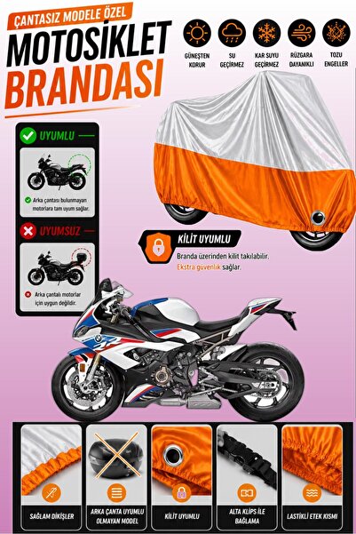 Cemku Twin غطاء محرك متوافق مع BMW S 1000 RR باللون الرمادي من الأعلى والبرتق...
