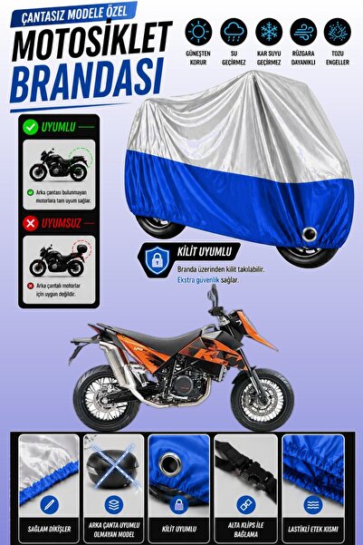 Cemku Twin غطاء محرك متوافق مع KTM 690 Supermoto باللون الرمادي من الأعلى وال...