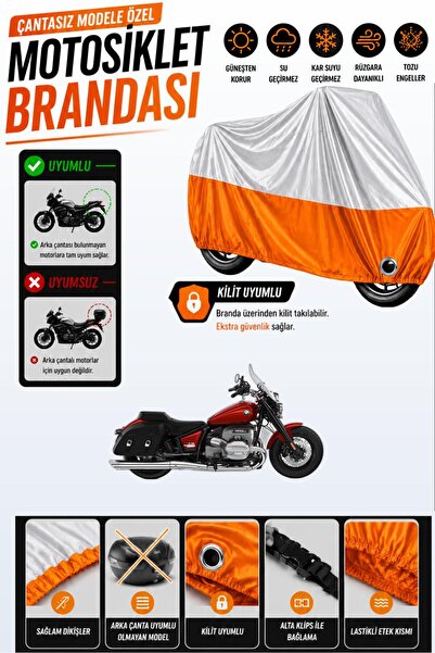 Cemku Twin غطاء محرك متوافق مع BMW R 18 باللون الرمادي من الأعلى والبرتقالي م...