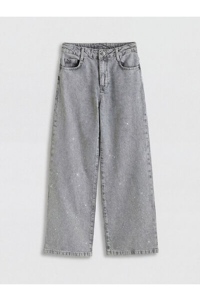 LC Waikiki Wideleg Taşlı Kız Çocuk Jean Pantolon