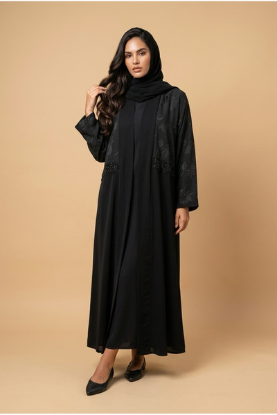 almasa alswda عباية عمليه تطريز لف مناسب لكل الفصول