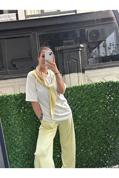 ELA طقم مع وشاح أمامي وتفاصيل ربط