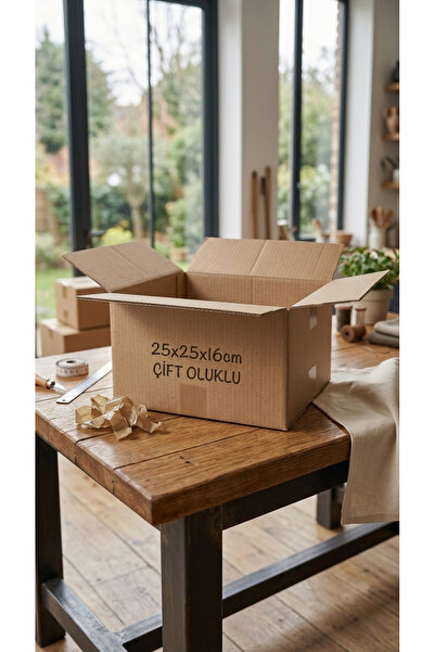 SEMY STORE 25x25x16 cm Çift Oluklu Koli, E-Ticaret Kargo Kolisi (10 ADET)