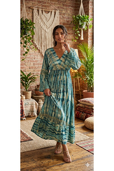 jurju Women's Imported Backless Spanish Sleeve Bohemian Silk Dress (Fits up t...