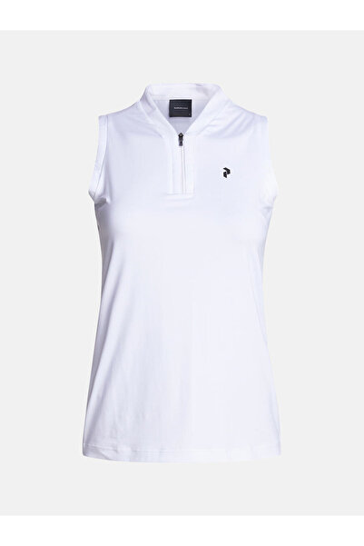Peak Performance W Turf Zip Sl Top Kadın T-shirt G77186010 Beyaz