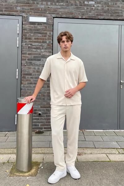 VAMOSCLO Fitilli Oversize Gömlek Bej