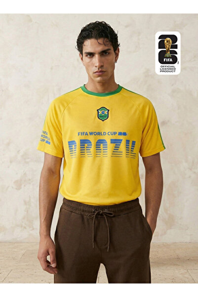 Adot FIFA 26 Brazil Men Crew Neck Short Sleeve T-shirt