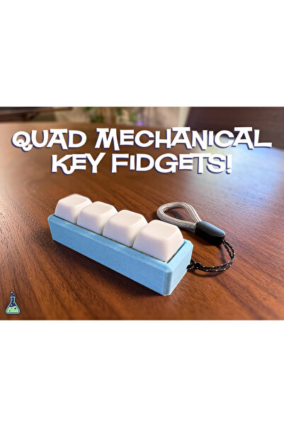 Mays3Dstudio 3D Baskı 4 Tuşlu Clickerli Fidget Anahtarlık Mekanik Stres Oyuncağı