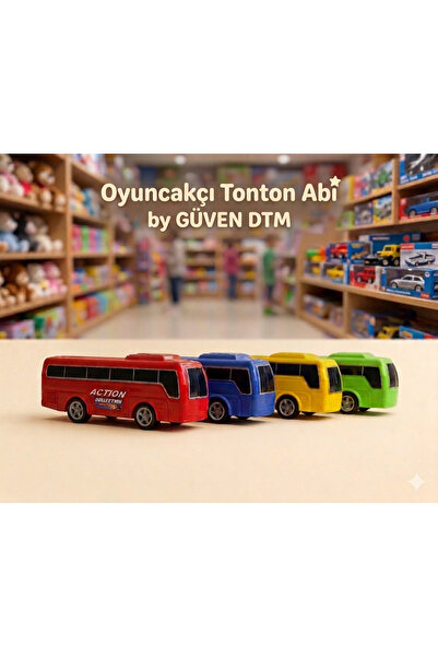 GÜVEN DTM Toy Bus Set 4-Piece Bus Set Collection