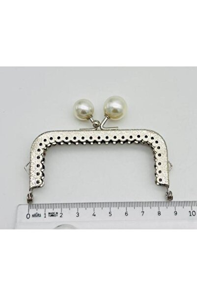 angel çanta aksesuar 9 cm Wallet Clip Silvery Color with Pearls