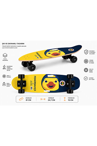 MUBX Kanarya FB Lisanslı Kaykay 81 CM ABEC-7 Profesyonel Skateboard