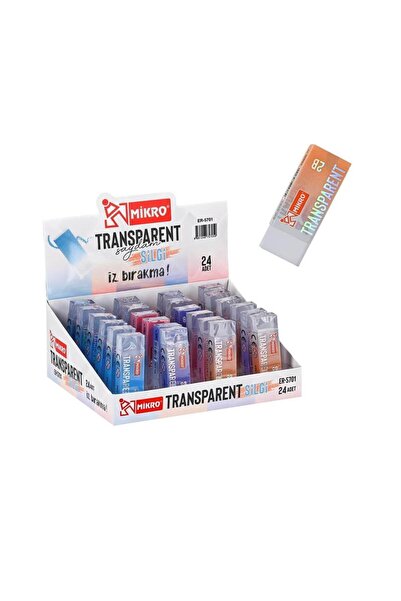 Mikro ER-5701 Transparent Saydam Silgi 24 Adet