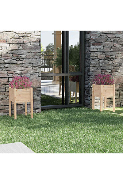 vidaxl Jardiniere de gradina, 2 buc., 40x40x70 cm, lemn masiv de pin