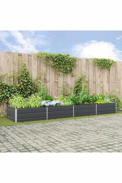 vidaxl Jardiniera Antracit 385 x 100 x 45 cm Otel Galvanizat