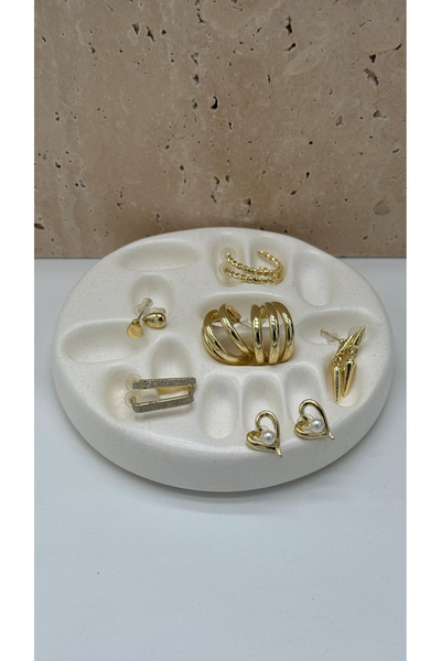TAKIŞINA Çelik Gold Küpe Seti - Gold
