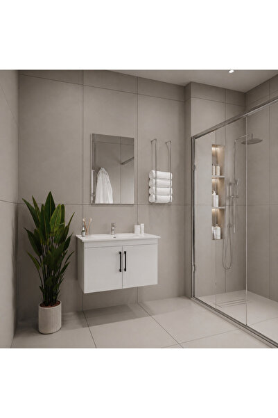 Creavit D20 Banyo Dolabı Seti Çekmeceli 65 Cm Beyaz