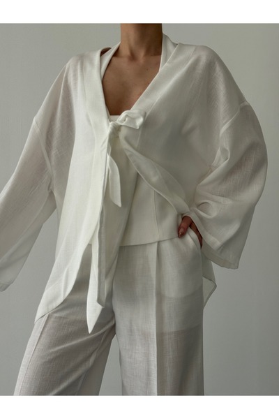 Quzu Bağlama Detaylı Kimono