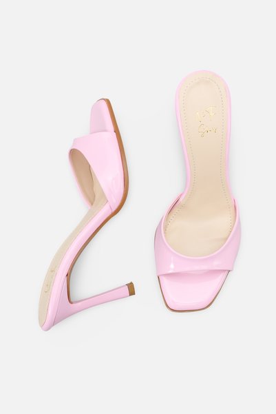 NITU Shoes Pink Patent Leather High Heeled Slippers