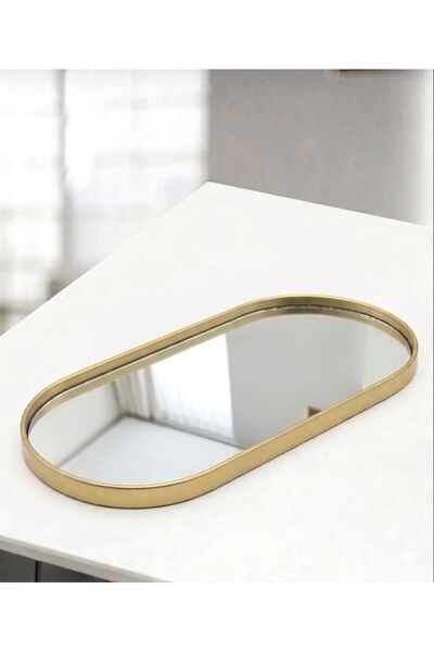 BİZ ZÜCCACİYE Bi̇z Home Gold Mirrored Presentation Tray Pls-4010