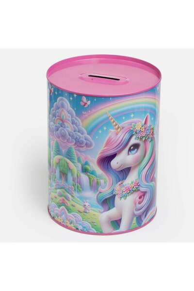 OEM Pusculita Metalica Rainbow Unicorn Ø12x16cm