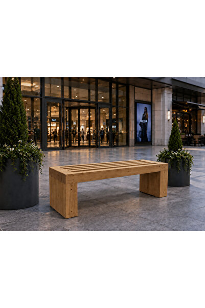 UMUTPARK MODERN AHŞAP GEÇMELİ OTURMA BENCH (Meşe Renk).
