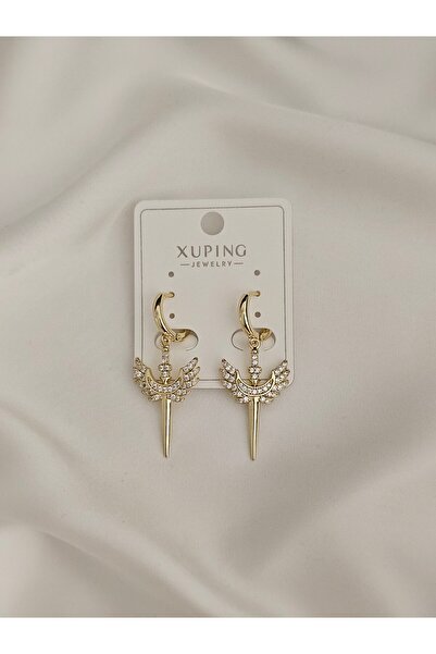 Zivazer Store Kadın kararmaz xuping 14k gold renkli anka kuşu figürlü küpe