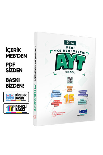 Karakutu Yayınları 2026 MEBİ YKS-AYT SÖZEL 15li Deneme Kitabı Video Çözümlü R...