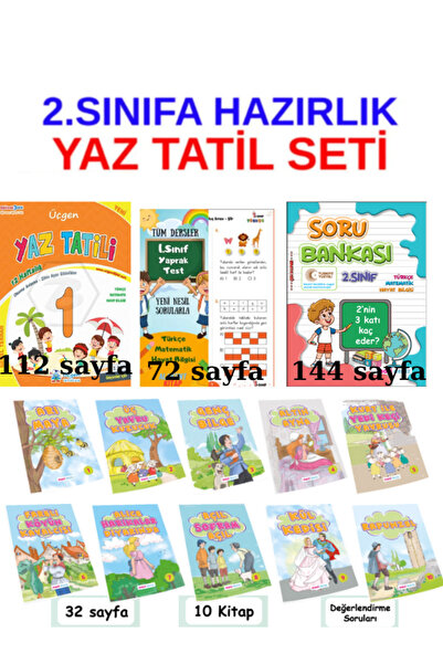 Üçgen Yayıncılık 1'DEN 2. SINIFA HAZIRLIK SETİ+YAZ TATİL+YAPRAK TEST+SORU BAN...