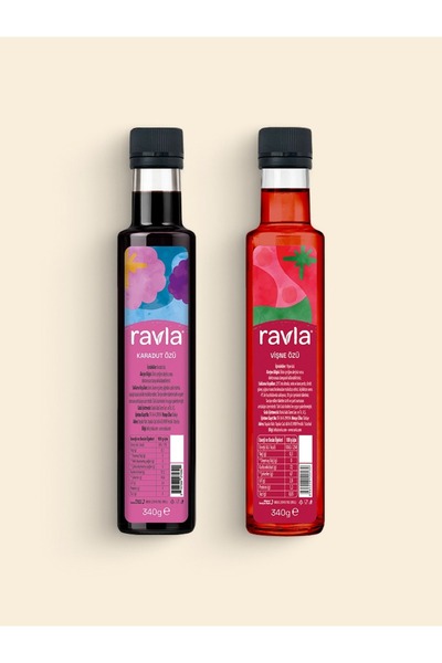 Ravla 2'li Ürün - Karadut Özü 340g / Vişne Özü 340g