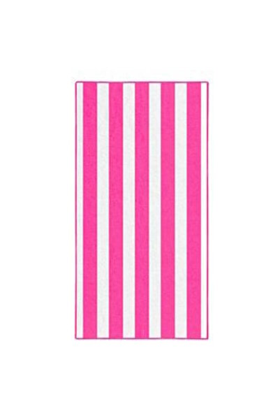 SHOPIENS Prosop din microfibră cu dungi fuchsia pentru plajă 75 x 150 cm