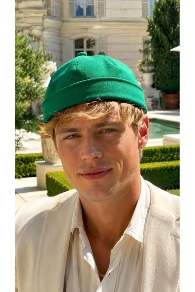 MARBERRY Green Cotton Adjustable Coni Men's Hat
