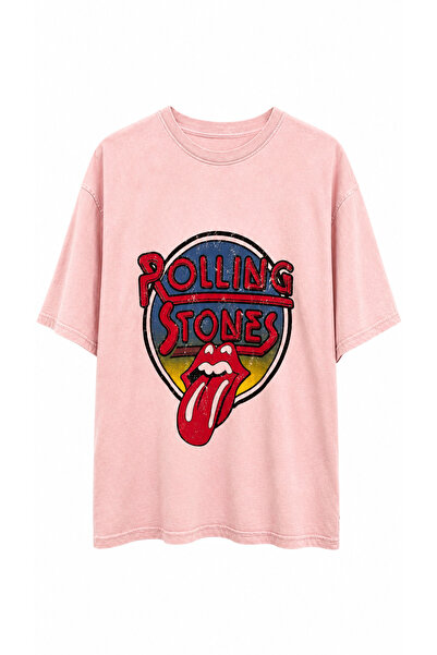 Zelish My Sister Tricou oversize cu imprimeu Powder Rock și efect decolorat