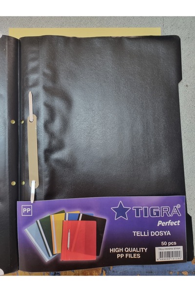 Tigra siyah 50 li Plastik telli dosya